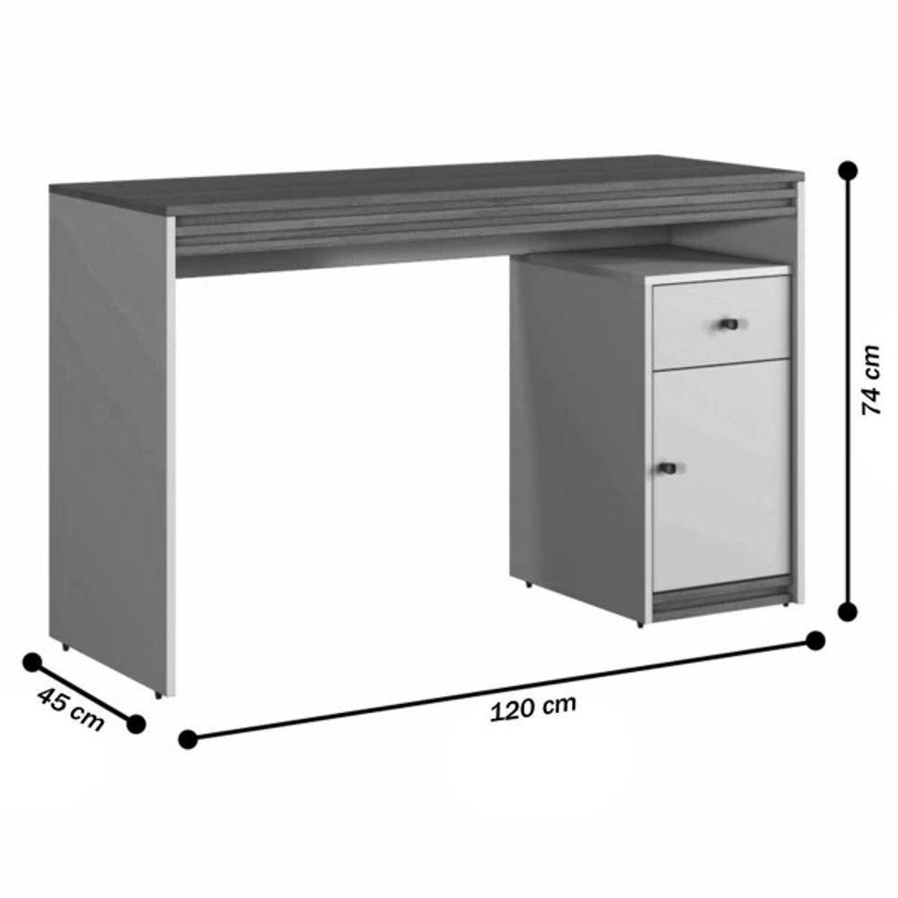 Escrivaninha 120cm 1 Porta 1 Gaveta Madrid - Mavaular Off-naturalle - 3