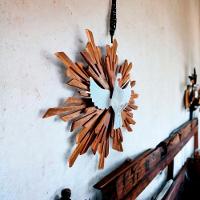 Divino Espírito Santo Resplendor Pintado A Mão Parede Grande - 6