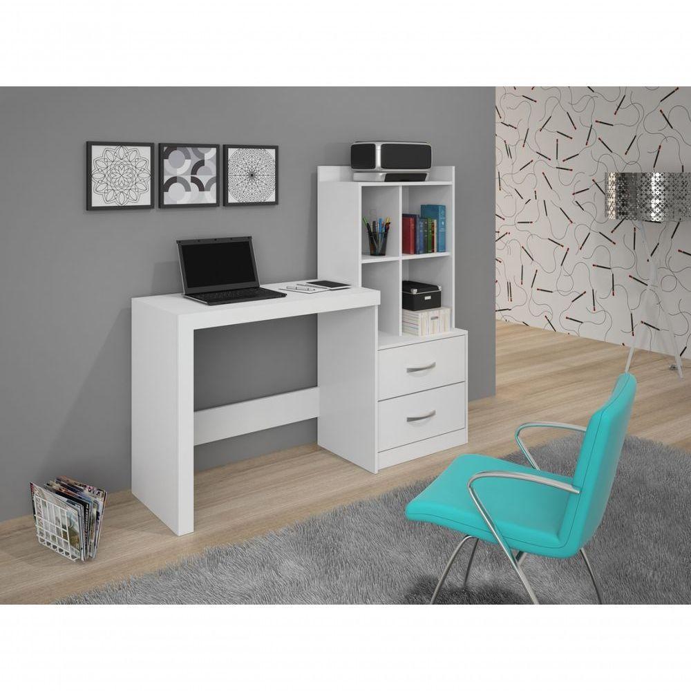 Escrivaninha Com Estante 2 Gavetas Alana Jcm Móveis - 3