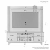 Estante Home Para Tvs De Ate 65 Polegadas Balsamo Candian - Jcm Movelaria Nature-off White - 3