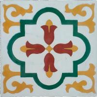 Fruteira De Ferro E Madeira Grande 3 Andares Com Ladrilho Hidráulico Artesanal Ladrilho E1 - 2