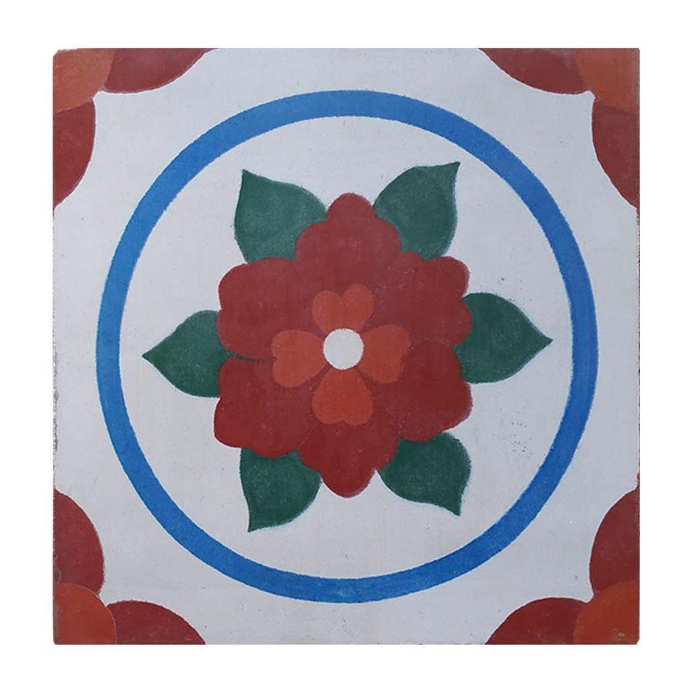 Fruteira De Ferro E Madeira Grande 3 Andares Com Ladrilho Hidráulico Artesanal Ladrilho F1 - 8