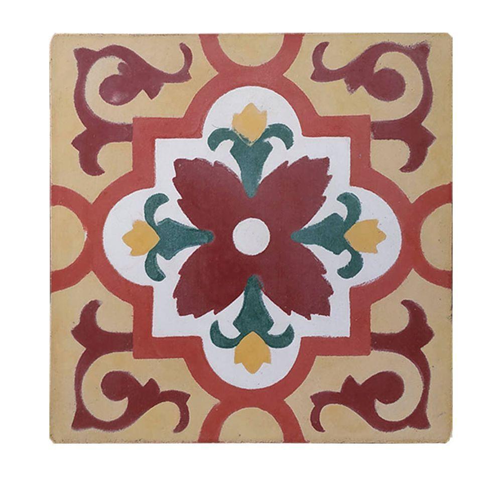 Fruteira De Ferro E Madeira Grande 3 Andares Com Ladrilho Hidráulico Artesanal Ladrilho A5 - 7