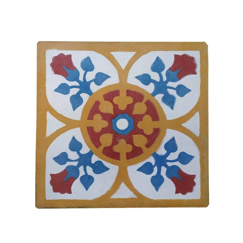 Fruteira De Ferro E Madeira Grande 3 Andares Com Ladrilho Hidráulico Artesanal Ladrilho B4 - 7