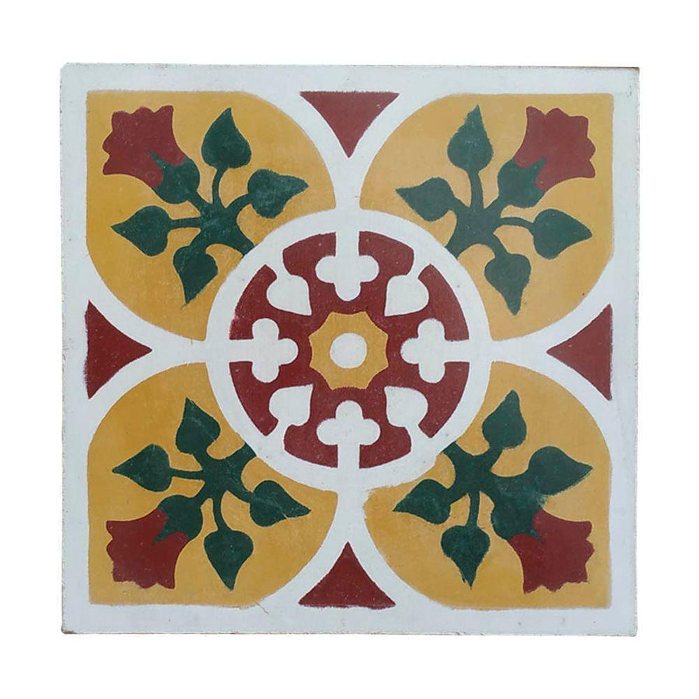 Fruteira De Ferro E Madeira Grande 3 Andares Com Ladrilho Hidráulico Artesanal Ladrilho B1 - 8