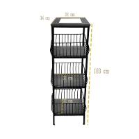 Fruteira De Ferro E Madeira Grande 3 Andares Com Ladrilho Hidráulico Artesanal Ladrilho A2 - 2