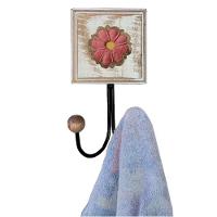 Kit Banheiro Com 2 Toalheiros Duplos + Porta Papel Higiênico + Toalheiro Rustico Artesanal Cor Rosa - 2