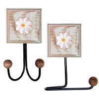 Kit Banheiro Com 2 Toalheiros Duplos + Porta Papel Higiênico + Toalheiro Rustico Artesanal Cor Branco - 9