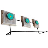 Kit Banheiro Com 2 Toalheiros Duplos + Porta Papel Higiênico + Toalheiro Rustico Artesanal Cor Verde - 1