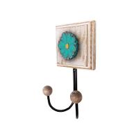 Kit Banheiro Com 2 Toalheiros Duplos + Porta Papel Higiênico + Toalheiro Rustico Artesanal Cor Verde