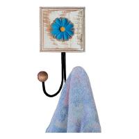 Kit Banheiro 5 Peças Artesanal Rústico Flor De Madeira 3d Anúncio Com Variação Cor Azul - 2