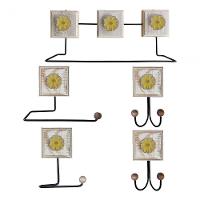 Kit Banheiro 5 Peças Artesanal Rústico Flor De Madeira 3d Anúncio Com Variação Cor Amarelo - 1