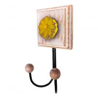 Kit Banheiro 5 Peças Artesanal Rústico Flor De Madeira 3d Anúncio Com Variação Cor Amarelo - 5