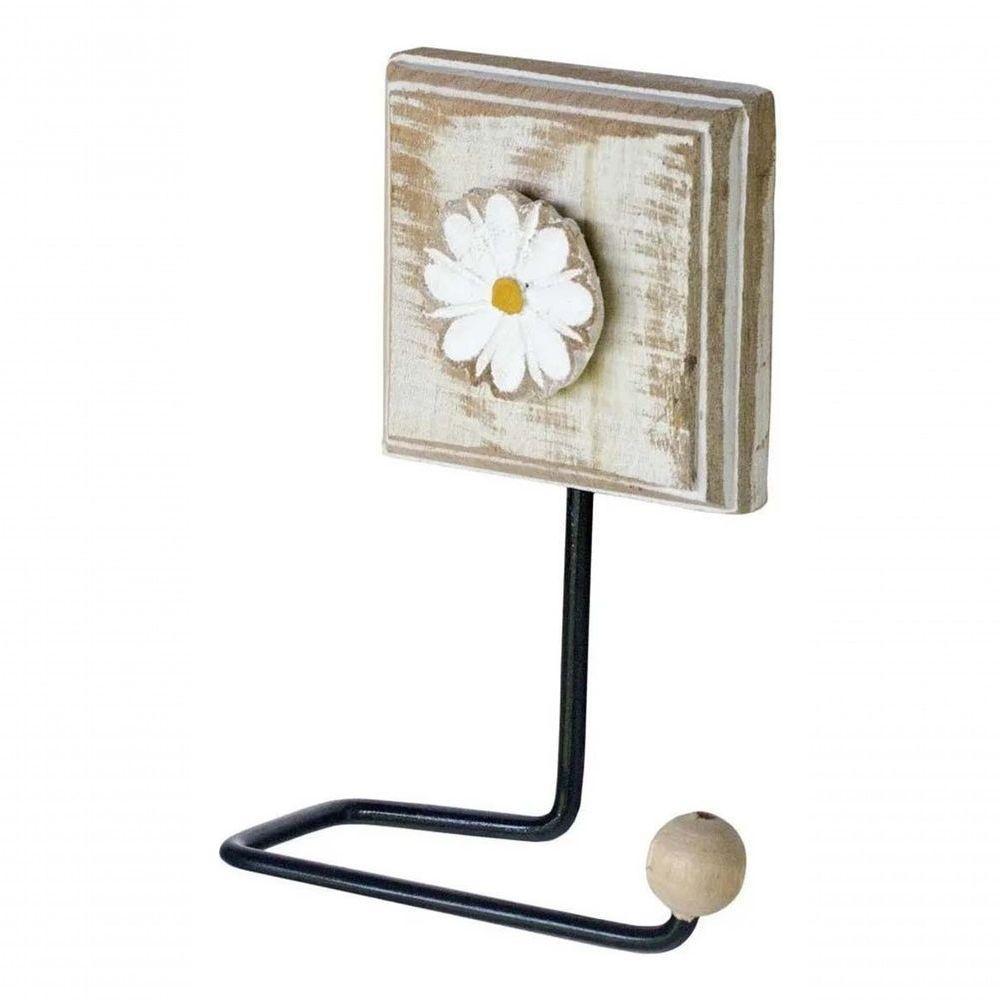 Kit Banheiro 5 Peças Artesanal Rústico Flor De Madeira 3d Anúncio Com Variação Cor Branco - 3