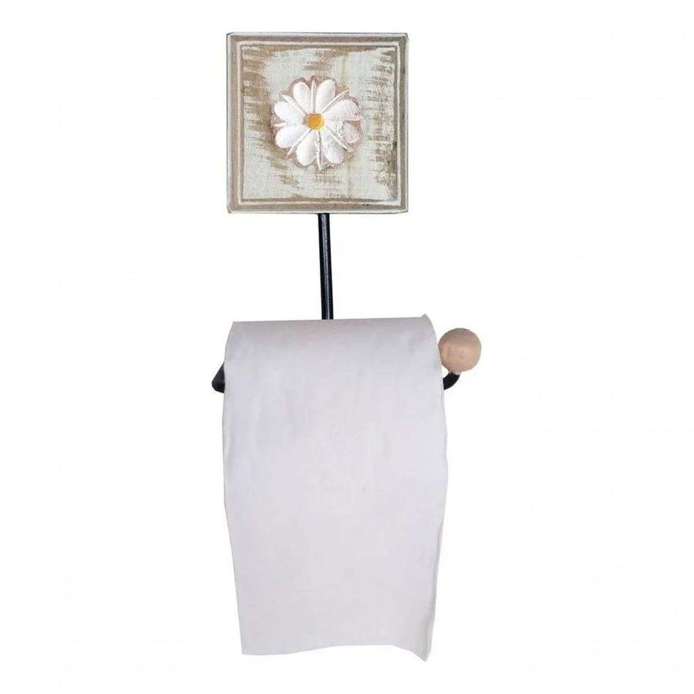 Kit Banheiro 5 Peças Artesanal Rústico Flor De Madeira 3d Anúncio Com Variação Cor Branco - 5