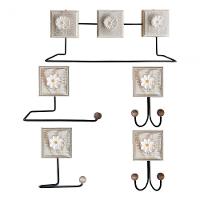 Kit Banheiro 5 Peças Artesanal Rústico Flor De Madeira 3d Anúncio Com Variação Cor Branco - 1