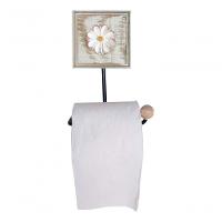 Kit Banheiro 5 Peças Artesanal Rústico Flor De Madeira 3d Anúncio Com Variação Cor Branco - 5