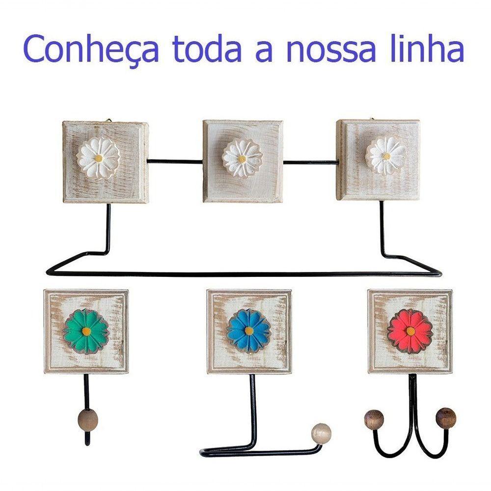 Kit Banheiro 3 Peças Toalheiro Cabideiro Porta Papel Papel Cor Branco - 6