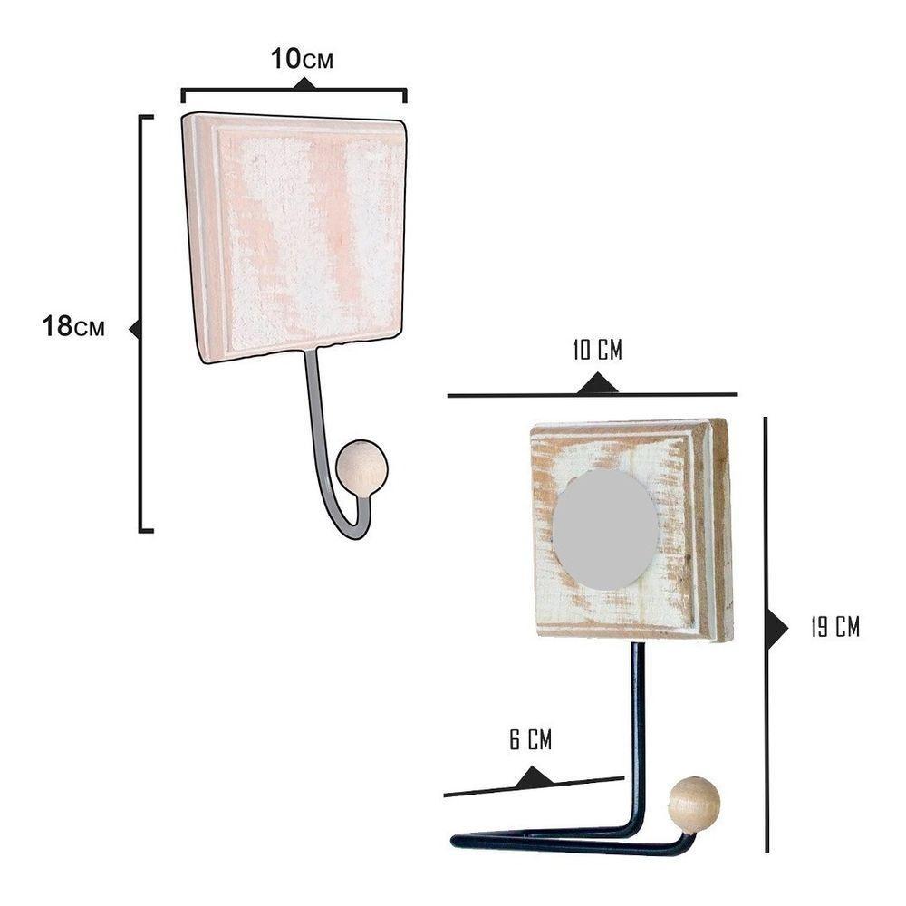 Kit Banheiro 3 Peças Toalheiro Cabideiro Porta Papel Papel Cor Azul - 3