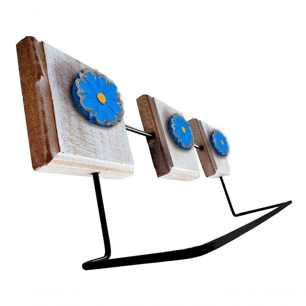 Kit Banheiro 3 Peças Toalheiro Cabideiro Porta Papel Papel Cor Azul - 5