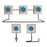 Kit Banheiro 3 Peças Toalheiro Cabideiro Porta Papel Papel Cor Azul - 1