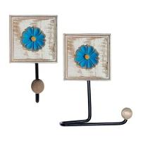 Kit Banheiro 3 Peças Toalheiro Cabideiro Porta Papel Papel Cor Azul - 10