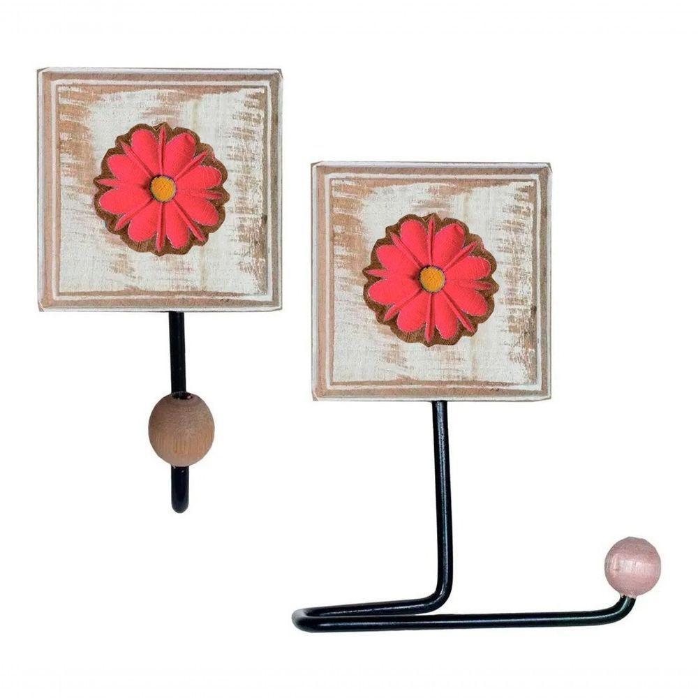 Kit Banheiro 3 Peças Toalheiro Cabideiro Porta Papel Papel Cor Vermelho - 5