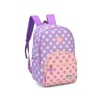 Mochila De Costas Up4you Roxo Com Bolinhas Azul - Luxcel - 1
