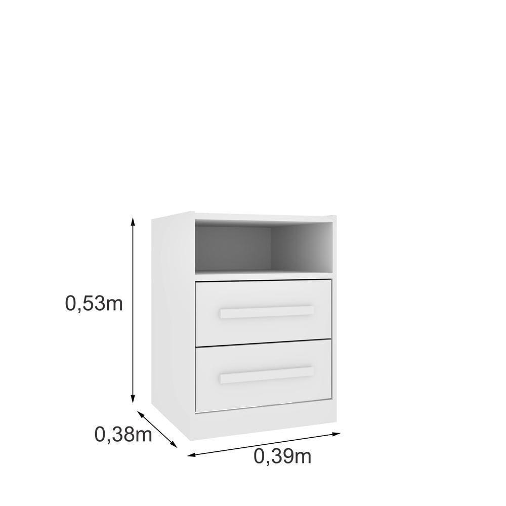 Mesa De Cabeceira 2 Gavetas Com Nicho Barcelona Tcil - 2