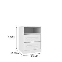 Mesa De Cabeceira 2 Gavetas Com Nicho Barcelona Tcil - 2