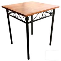 Mesa De Jantar artesanal Ferro E Madeira 4 Lugares Quadrada Tamanho 90x90cm - 3