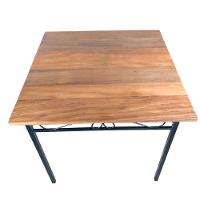 Mesa De Jantar artesanal Ferro E Madeira 4 Lugares Quadrada Tamanho 60x60cm - 6