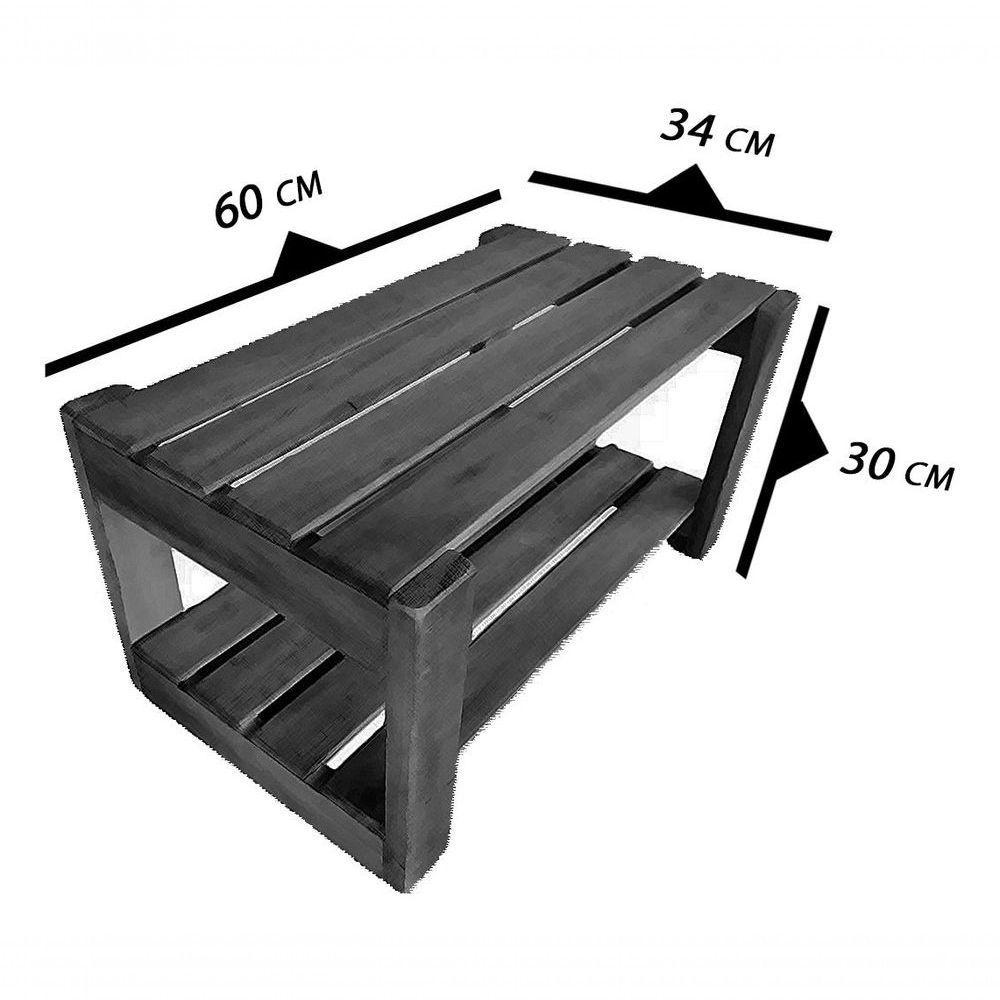Mesinha De Centro Rústica De Madeira Maciça Artesanal Cor Madeira - 2