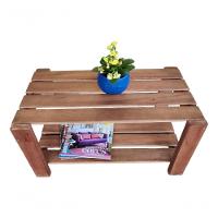 Mesinha De Centro Rústica De Madeira Maciça Artesanal Cor Madeira - 3