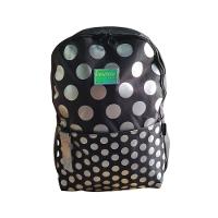 Mochila Juvenil Preta C/ Bolinhas Prata Up4you - 2