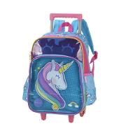 Mochila De Rodinhas Unicórnio Azul Luxcel Up4you - 2
