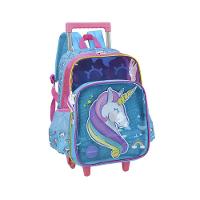 Mochila De Rodinhas Unicórnio Azul Luxcel Up4you - 3
