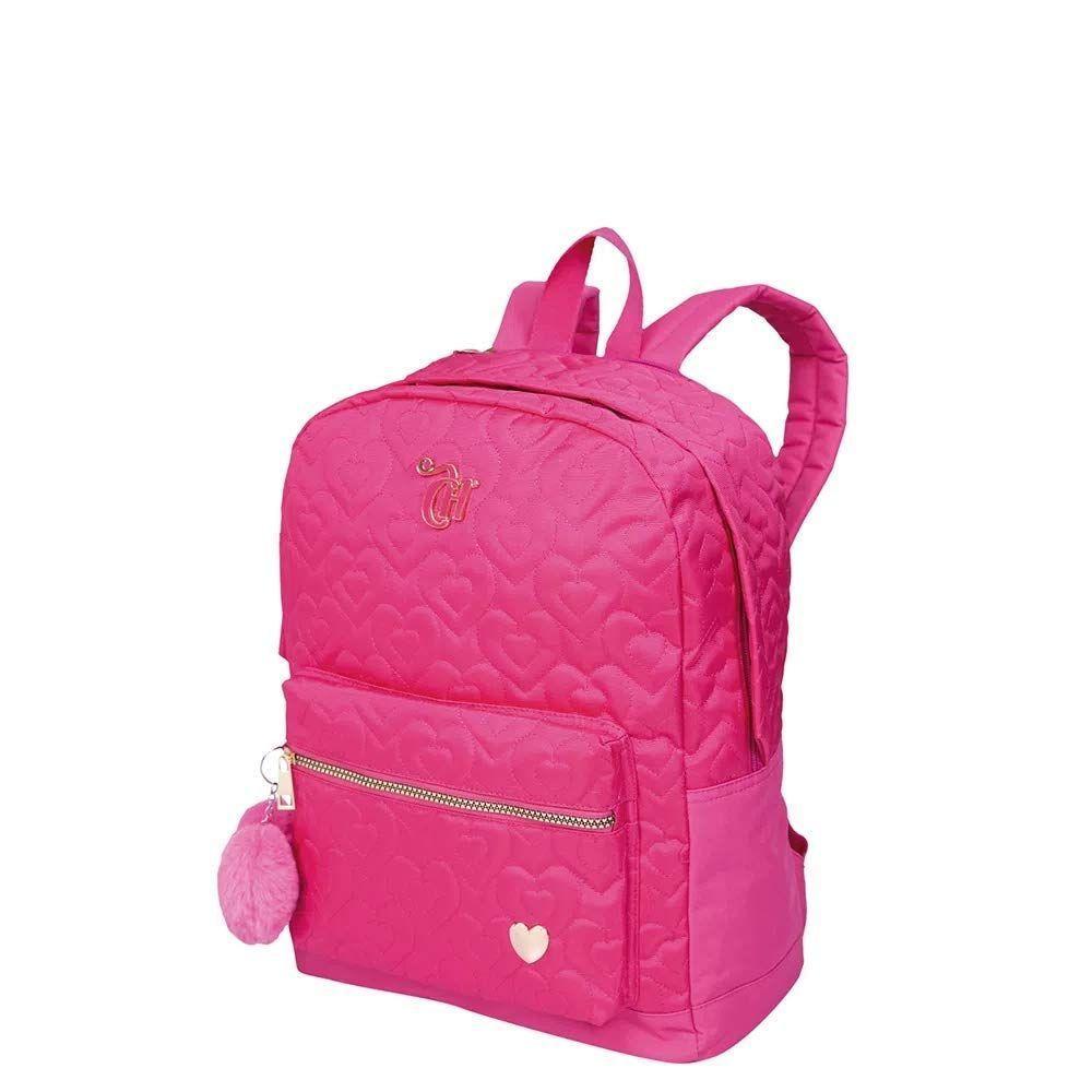Mochila Grande 2 Compartimentos Sestini Capricho Crush Rosa - 3