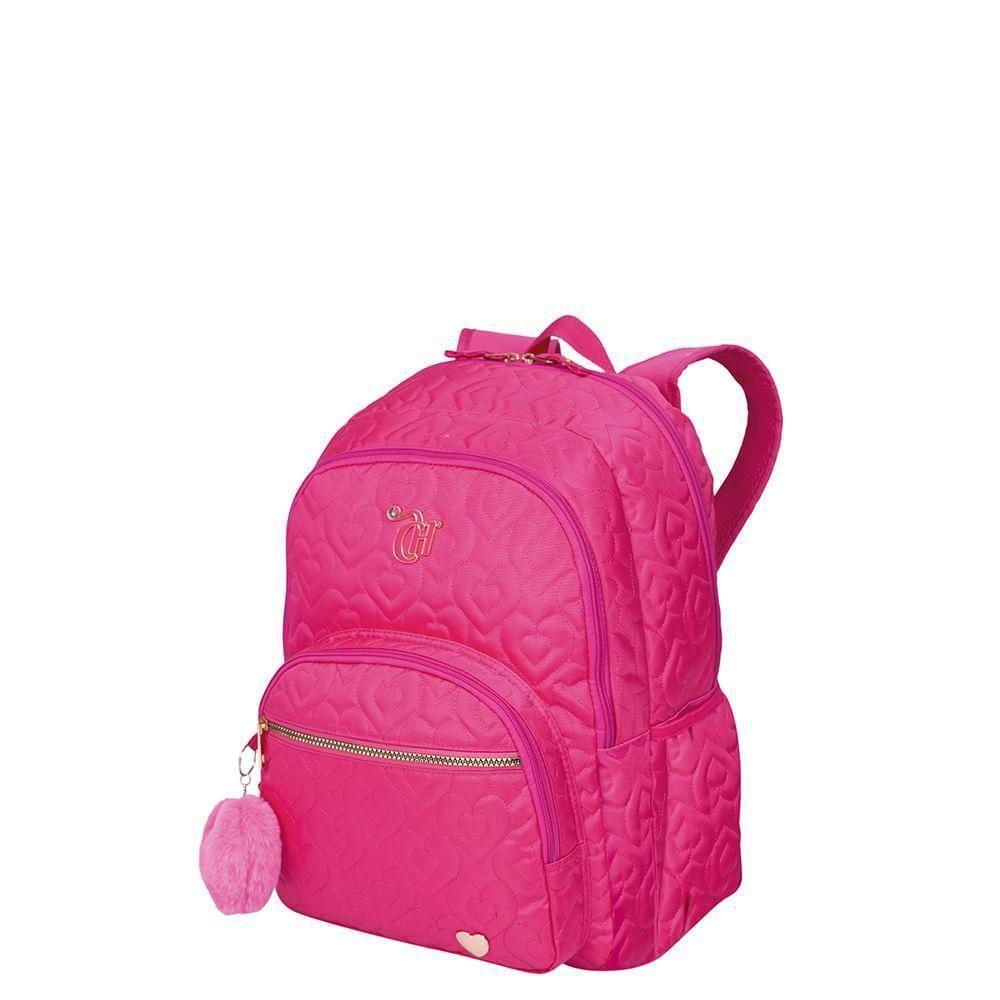 Mochila Grande 2 Compartimentos Sestini Capricho Crush Rosa - 6