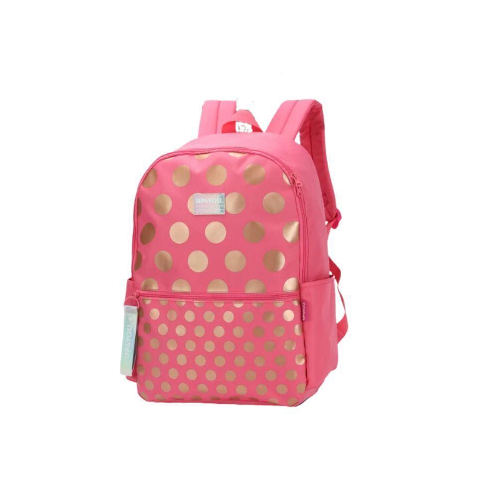 Mochila De Costas Rosa Com Bolinhas Up4you Ms46711up0300un - 2