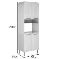 Paneleiro De Aço 4 Portas C- Nicho P- Microondas Tarsila - Itatiaia Branco - 3