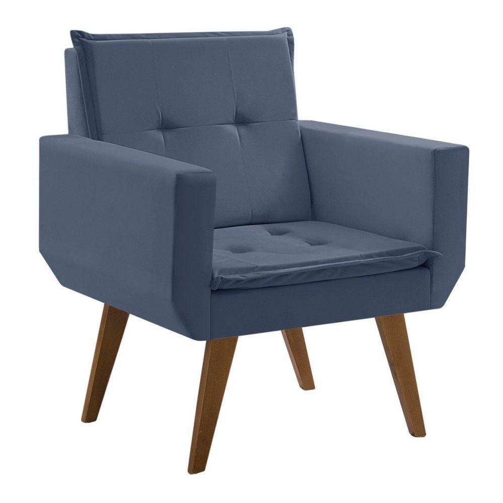 Poltrona Decorativa Taurus 1 Lugar Base Palito Tecido Suede - 3