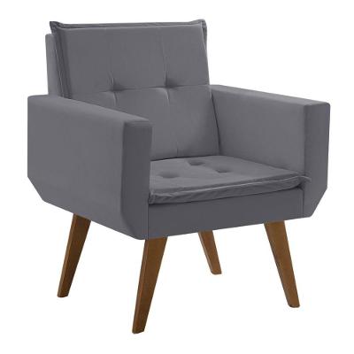 Poltrona Decorativa Taurus 1 Lugar Base Palito Tecido Suede D Salla