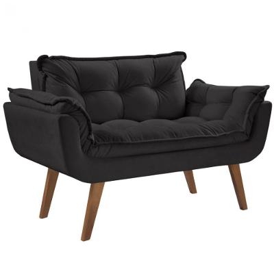 Poltrona Namoradeira 2 Lugares Opalla Encosto Soft D33 Preto D Salla