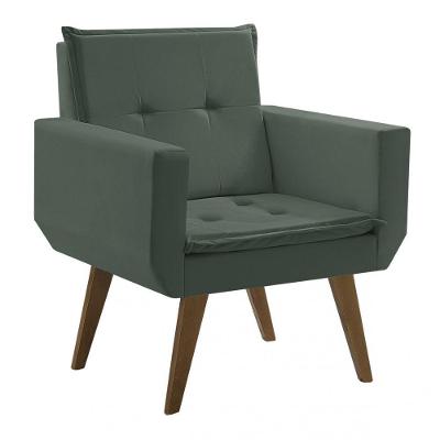 Poltrona Decorativa Taurus 1 Lugar Base Palito Tecido Suede D Salla