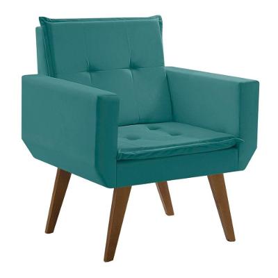 Poltrona Decorativa Taurus 1 Lugar Base Palito Tecido Suede D Salla