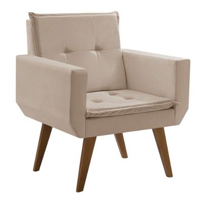 Poltrona Decorativa Taurus 1 Lugar Base Palito Tecido Suede D Salla
