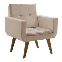 Poltrona Decorativa Taurus 1 Lugar Base Palito Tecido Suede - 1
