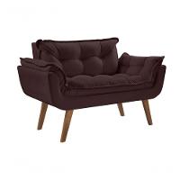 Poltrona Namoradeira 2 Lugares Opalla Pé Palito D Salla Marrom - 1