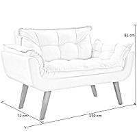 Poltrona Namoradeira Opalla Pé Palito D Salla 2 Lugares Suede Cappuccino - 2